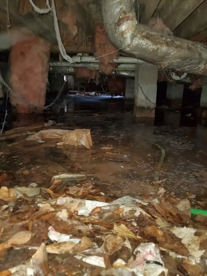 Crawl space flood assessment for Commercial Water Damage Restoration in Portsmouth