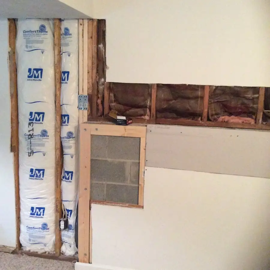 Wall insulation replacement during Basement Flood Cleanup in Portsmouth